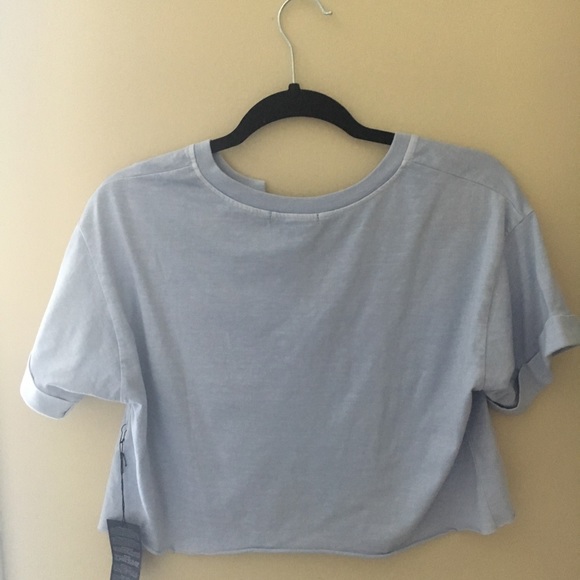 Malibu Blue V-Neck Crop Top - Picture 2 of 2